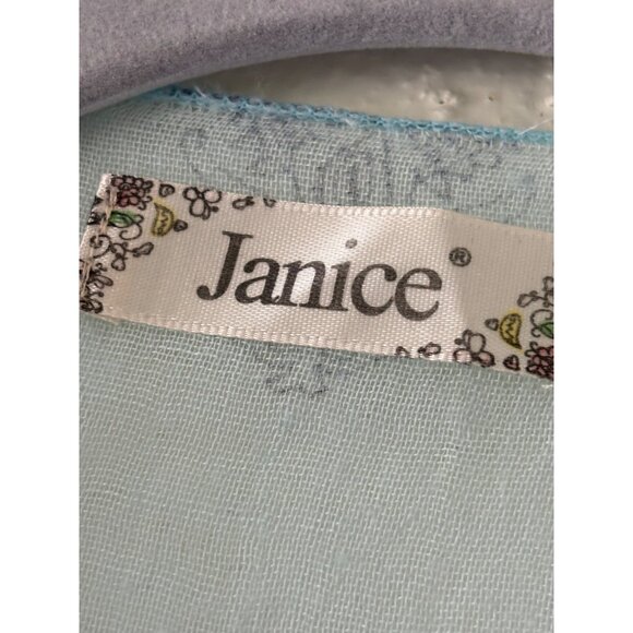 Janice Kimono Beach Cover Up Lace Fringe Blue White One Size Coastal Grandma - Picture 4 of 6